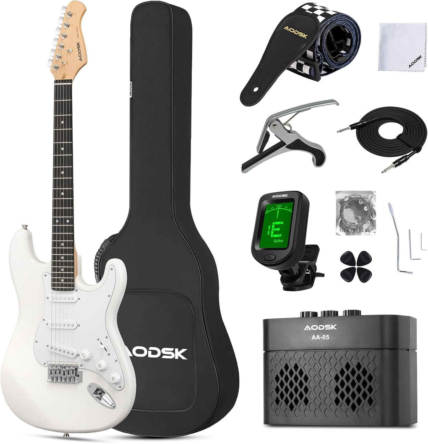 AODSK Electric Guitar Beginner Kit - 39" Full Size with Amp & Accessories - Digital Harmony Store