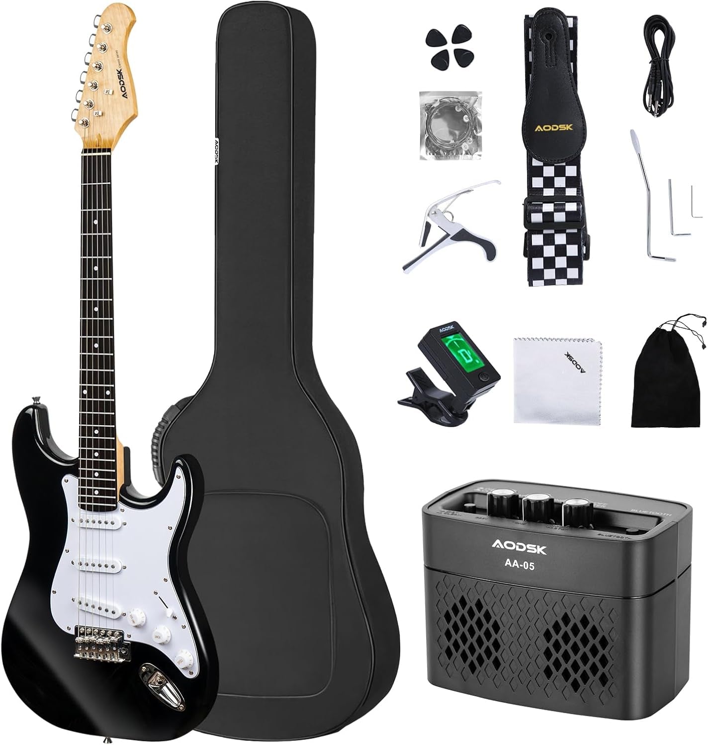 AODSK Electric Guitar Beginner Kit - 39" Full Size with Amp & Accessories - Digital Harmony Store