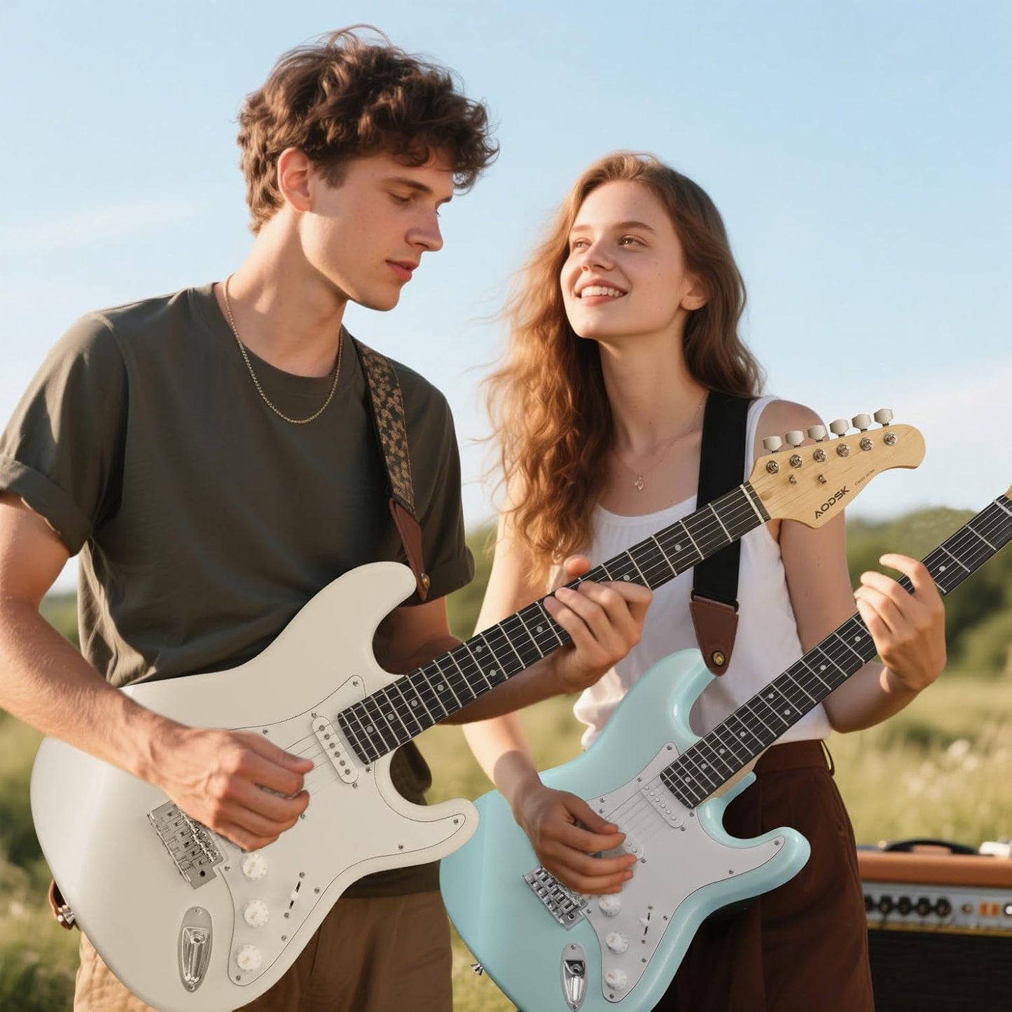 AODSK Electric Guitar Beginner Kit - 39" Full Size with Amp & Accessories - Digital Harmony Store