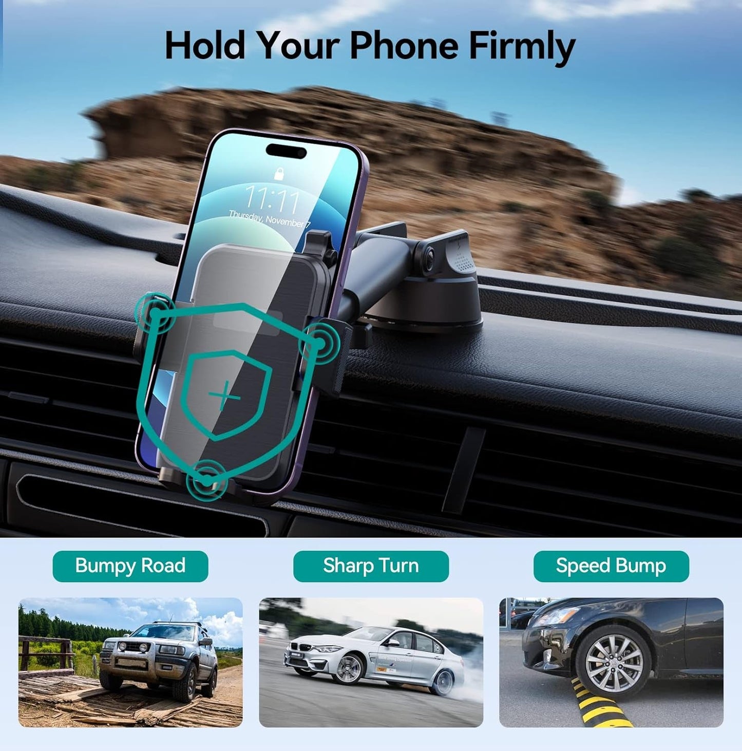 3 - in - 1 Hands - Free Car Phone Mount (iPhone & Android) - Digital Harmony Store