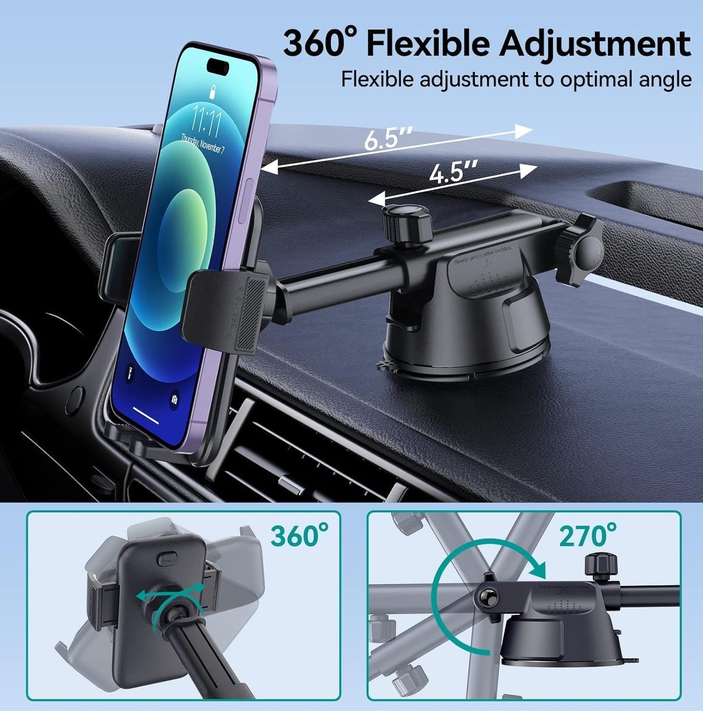 3 - in - 1 Hands - Free Car Phone Mount (iPhone & Android) - Digital Harmony Store