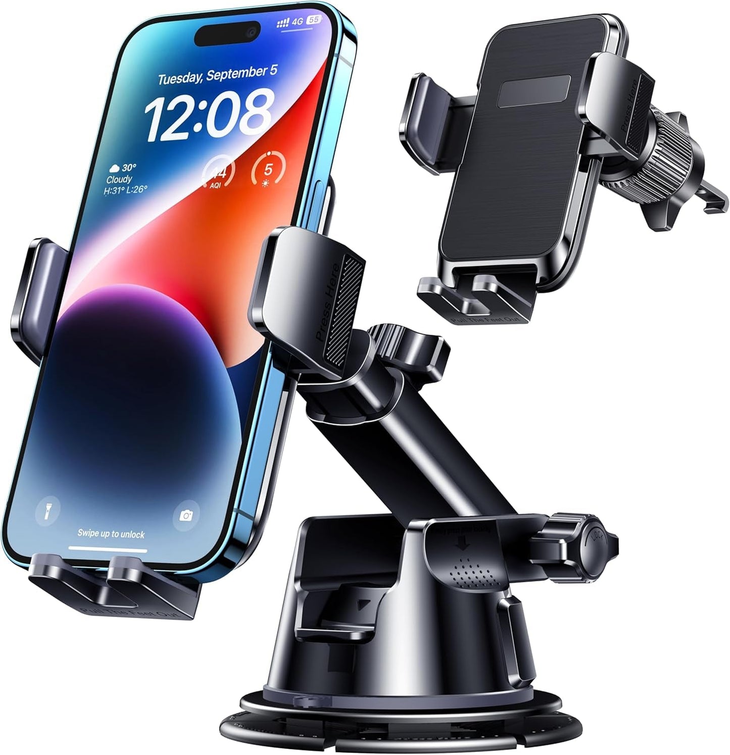 3 - in - 1 Hands - Free Car Phone Mount (iPhone & Android) - Digital Harmony Store