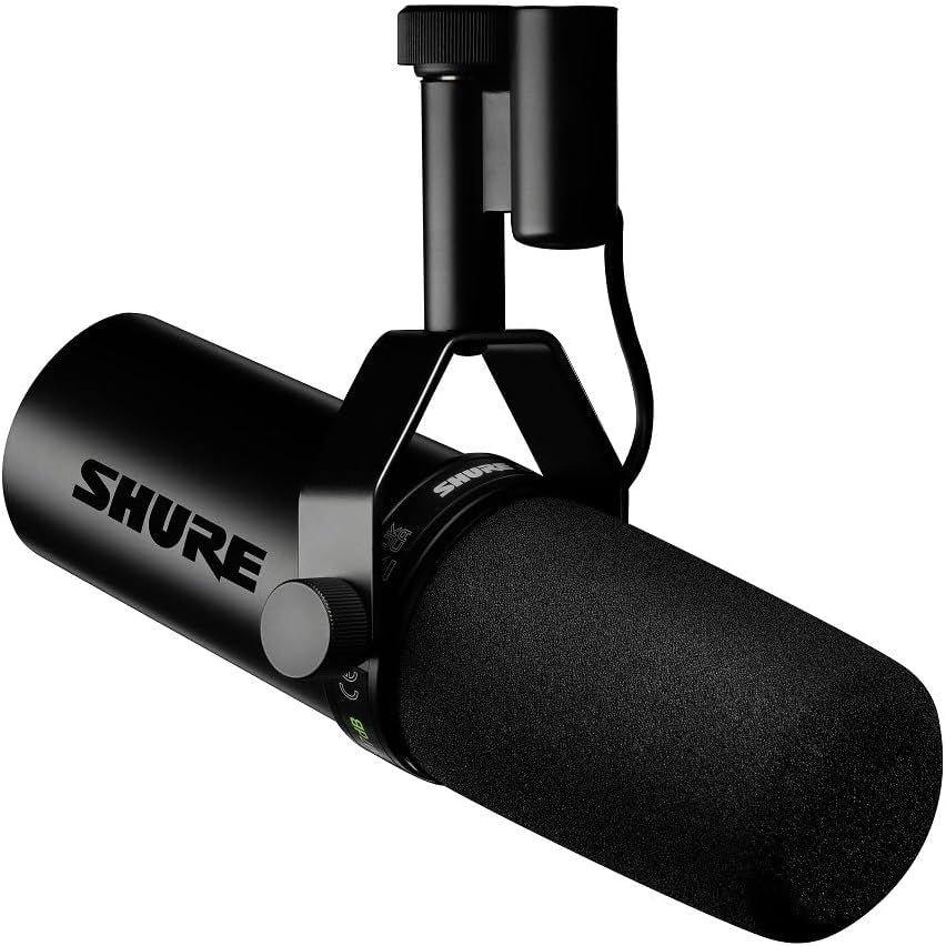 SM7B Microphone - Vocal Dynamic Studio Mic for Broadcast, Podcast, Recording, Gaming & Streaming, XLR, Rugged Construction, Detachable Windscreen, Smooth Sound, Warm Vocals, Wide-Range Frequency