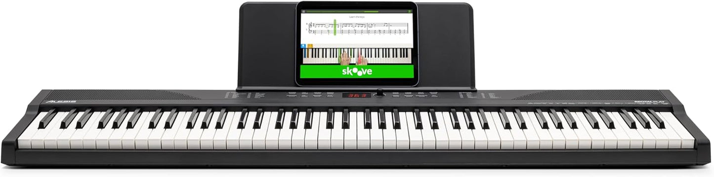 Alesis 88-key keyboard bundle with a user-friendly interface and tablet holder for easy learning