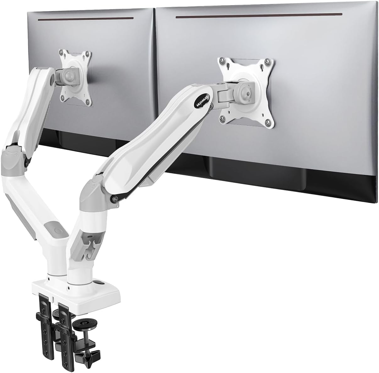 Dual Monitor Stand for 13 - 32” Screens – Adjustable VESA Desk Mount w/Spring Arms & C - Clamp - Digital Harmony Store