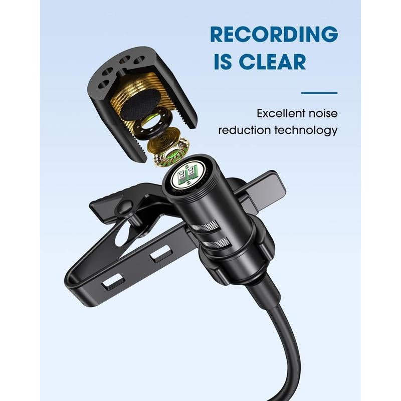 Omni - Directional Wired Lavalier Microphone for iPhone – Clip - On Lapel Mic - Digital Harmony Store