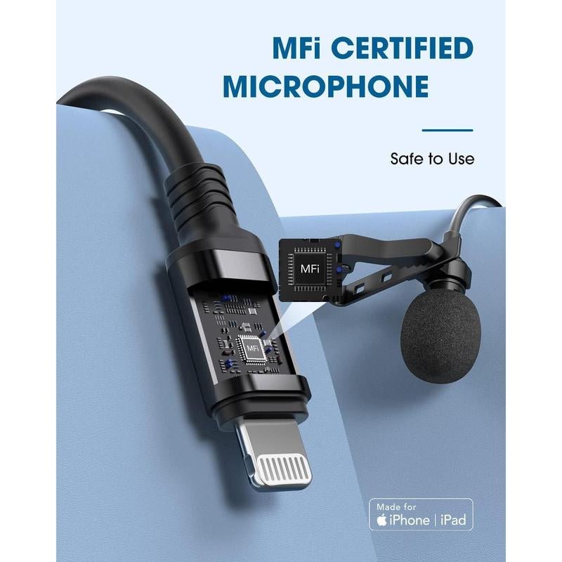 Omni - Directional Wired Lavalier Microphone for iPhone – Clip - On Lapel Mic - Digital Harmony Store