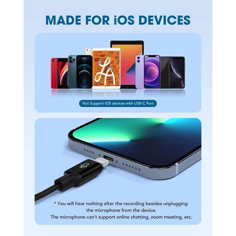 Omni - Directional Wired Lavalier Microphone for iPhone – Clip - On Lapel Mic - Digital Harmony Store