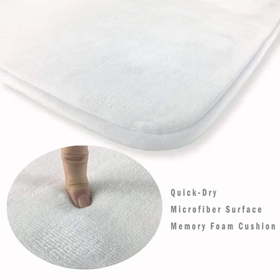 Piano design area rug with soft microfiber surface and quick-dry memory foam cushion for comfort