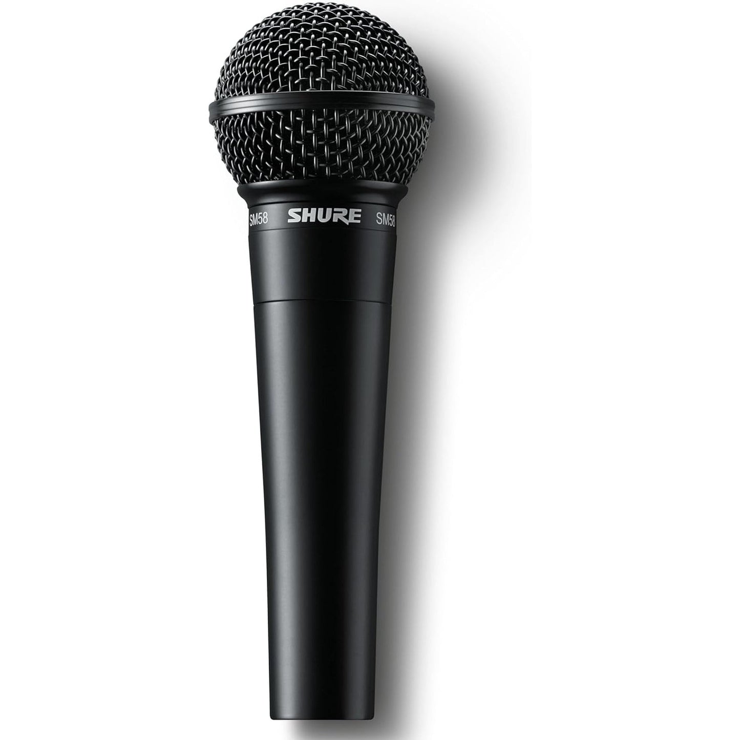 Shure SM58 vocal microphone in black, ideal for live performances and studio recordings