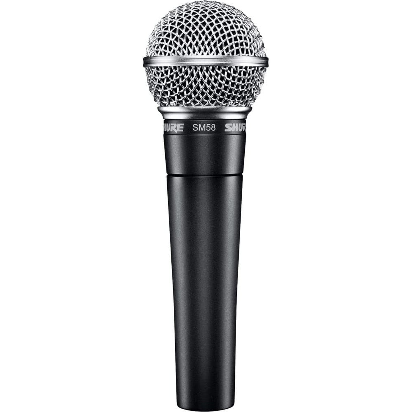 Shure SM58 vocal microphone with durable design for live performances and studio recording