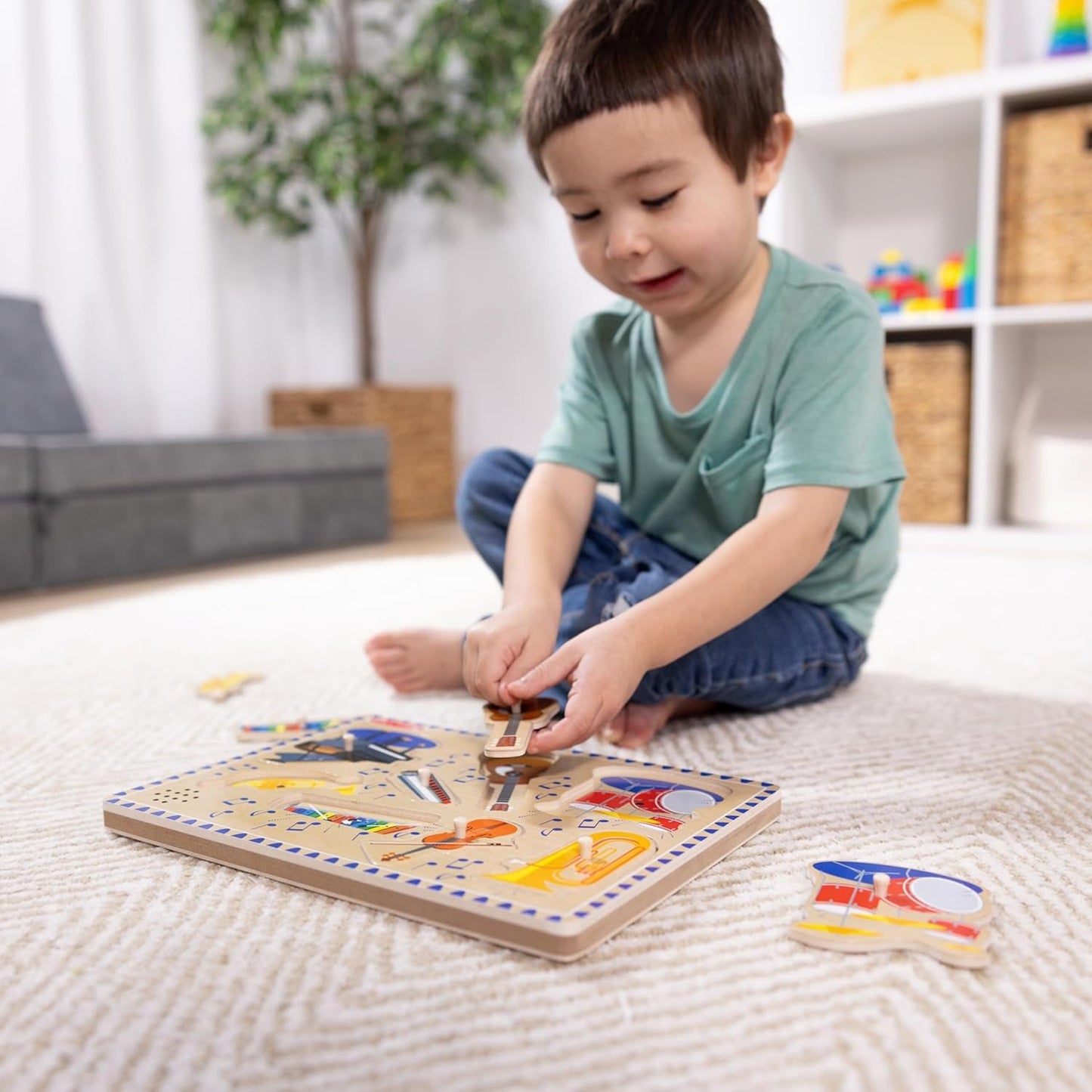 Wooden Instruments Puzzle w/Sounds & Lights (8 Pieces) - Digital Harmony Store