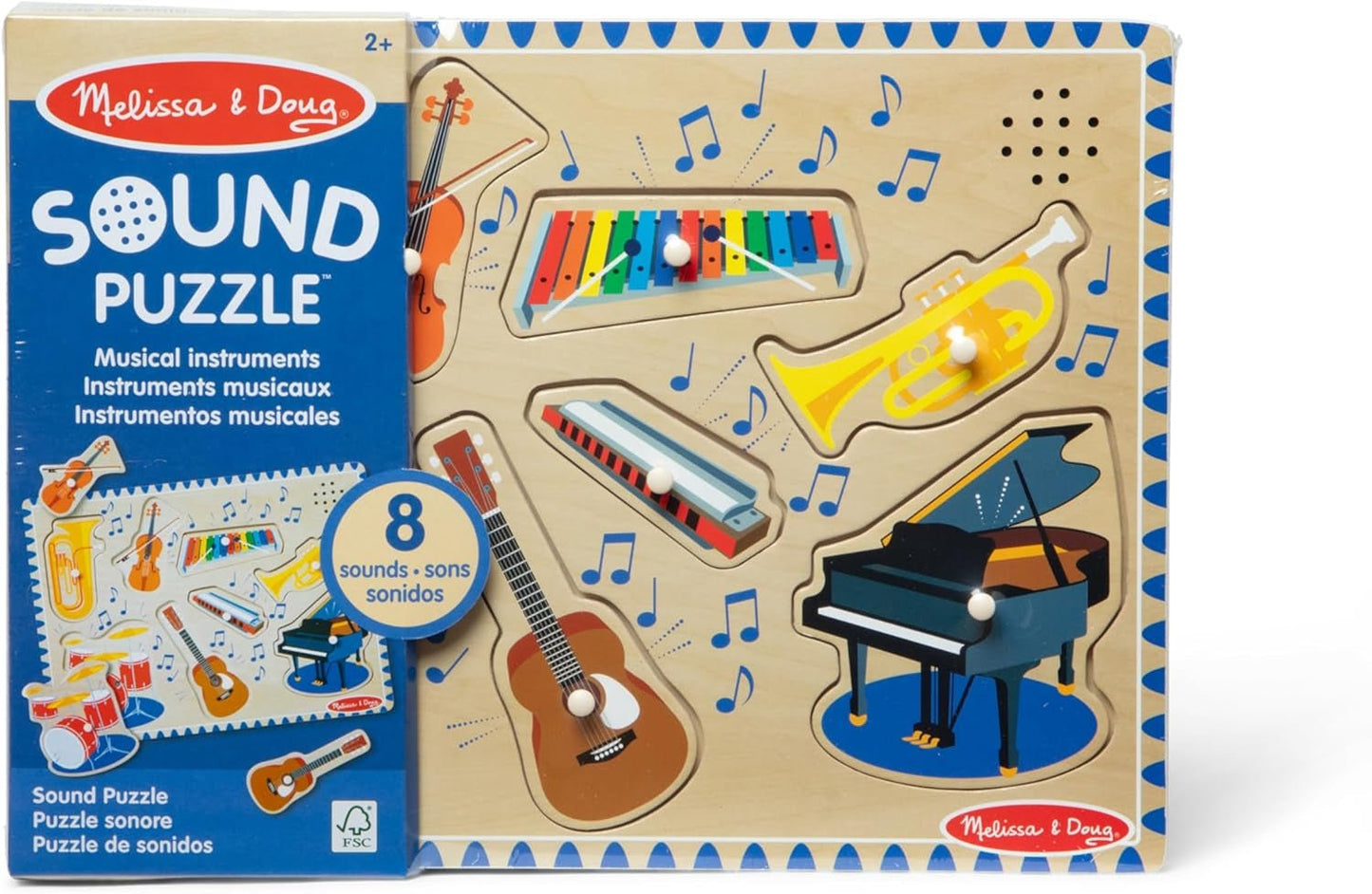 Wooden Instruments Puzzle w/Sounds & Lights (8 Pieces) - Digital Harmony Store