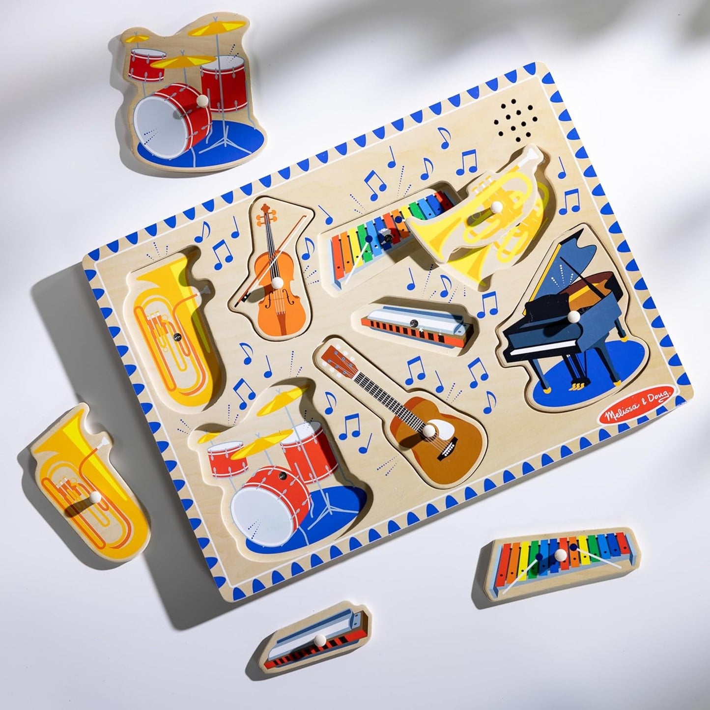Wooden Instruments Puzzle w/Sounds & Lights (8 Pieces) - Digital Harmony Store