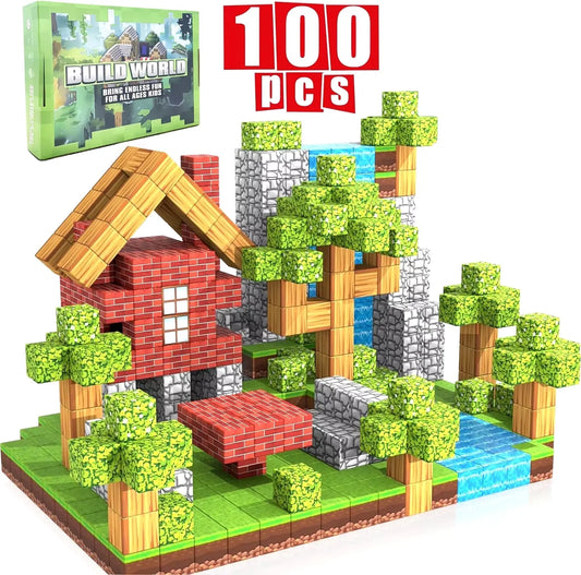 100-Piece Magnetic Building Blocks Set – STEM Toy for Creative & Sensory Play - Digital Harmony Store