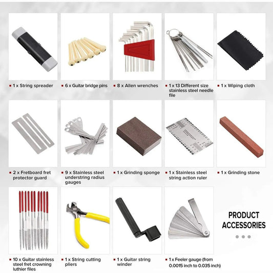 45-Piece Guitar Maintenance & Repair Toolkit - Digital Harmony Store