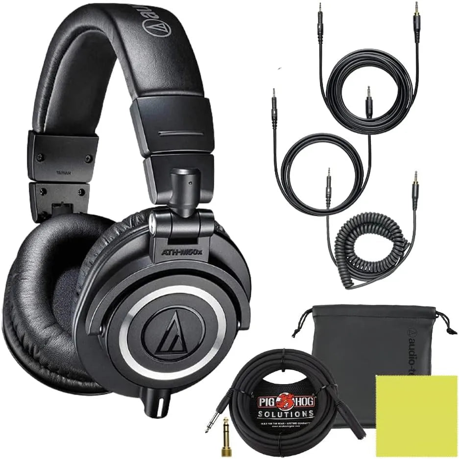 Audio-Technica ATH-M50X Bundle with Cables & Accessories - Digital Harmony Store