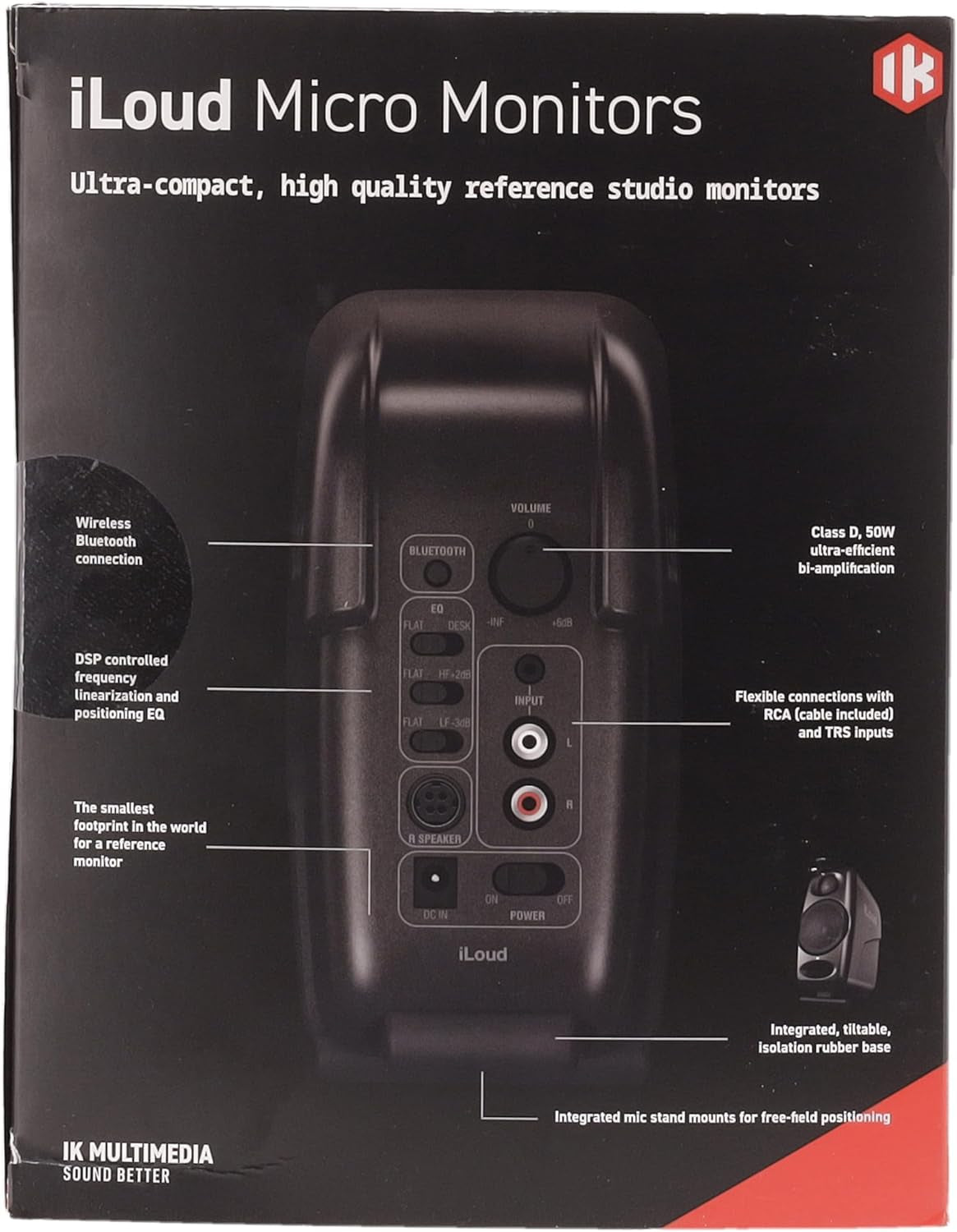 iLoud Micro Monitors with USB and Bluetooth for high-quality studio sound in a compact design