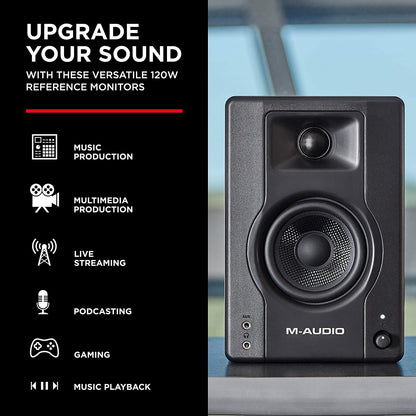 M-Audio BX3 3.5 Reference Monitors Ideal for Music Production and Podcasting