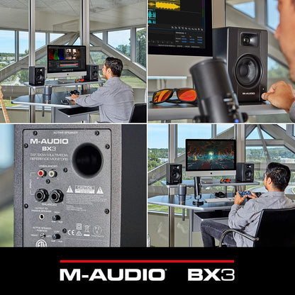 M-Audio BX3 3.5 Active Studio Monitors with Professional Sound for Home Recording Setups