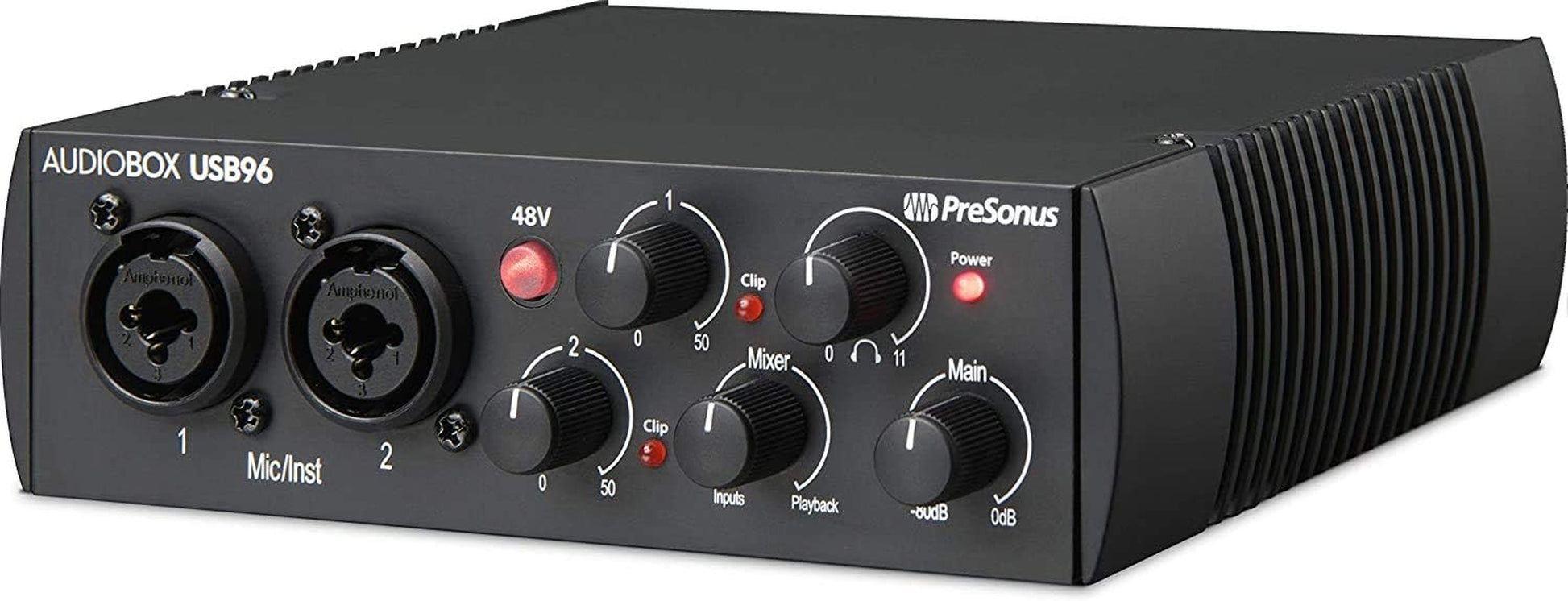 Presonus AudioBox USB96 Audio Interface for Home Recording Bundle with dual XLR inputs and easy controls