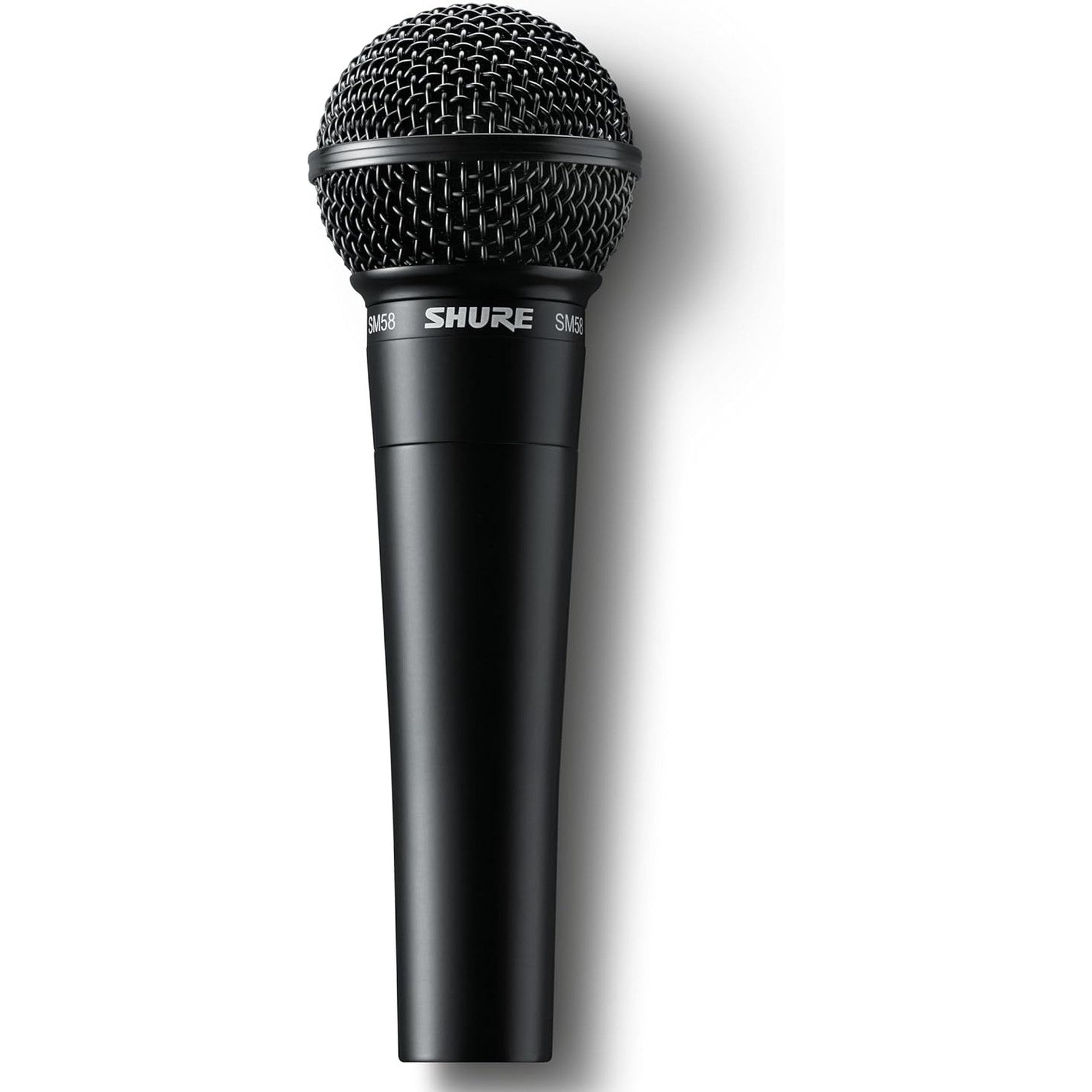 Shure SM58 vocal microphone in black, ideal for live performances and studio recordings