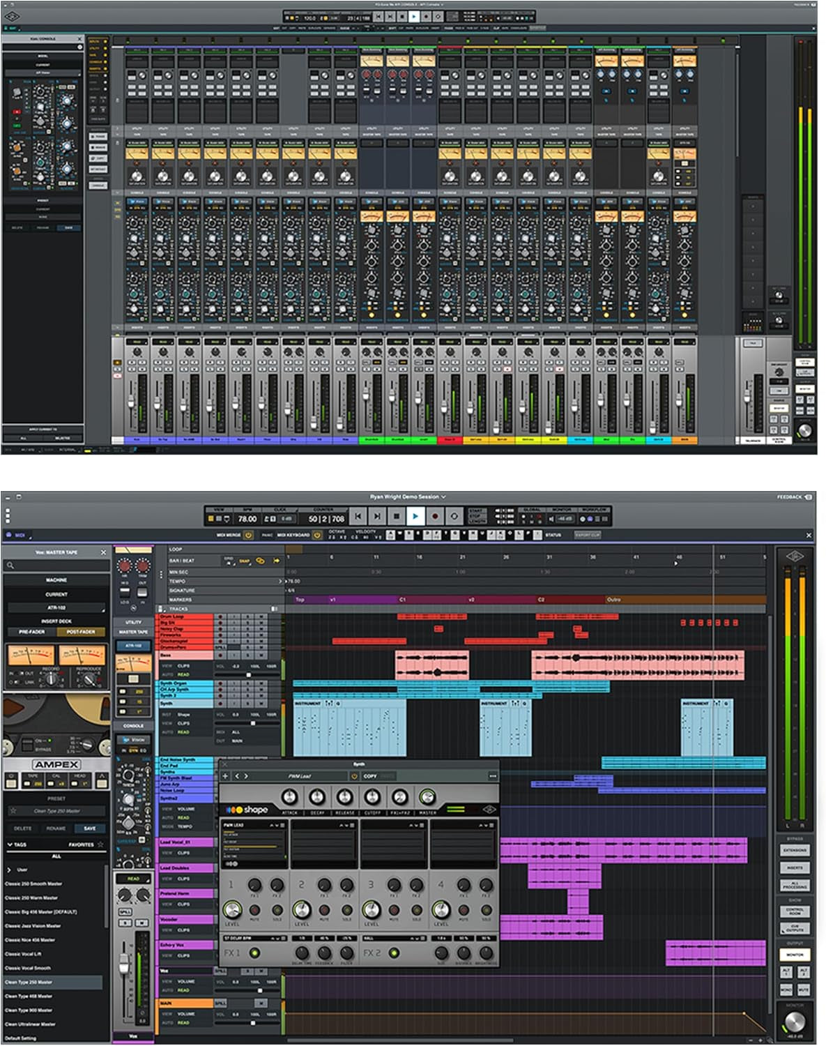 Digital audio workstation software showcasing the Volt 2 USB audio interface features for music production