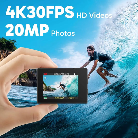 Waterproof EK7000 4K30FPS Action Camera Bundle - Digital Harmony Store